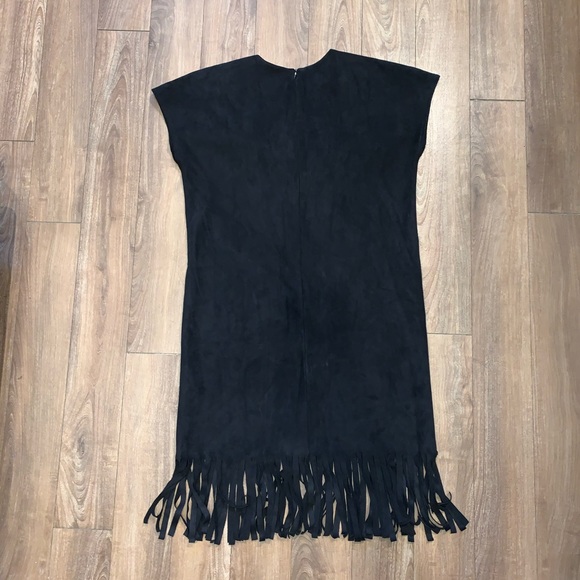 Vakko Sport Suede Black Fringe Dress | XS - Picture 7 of 7